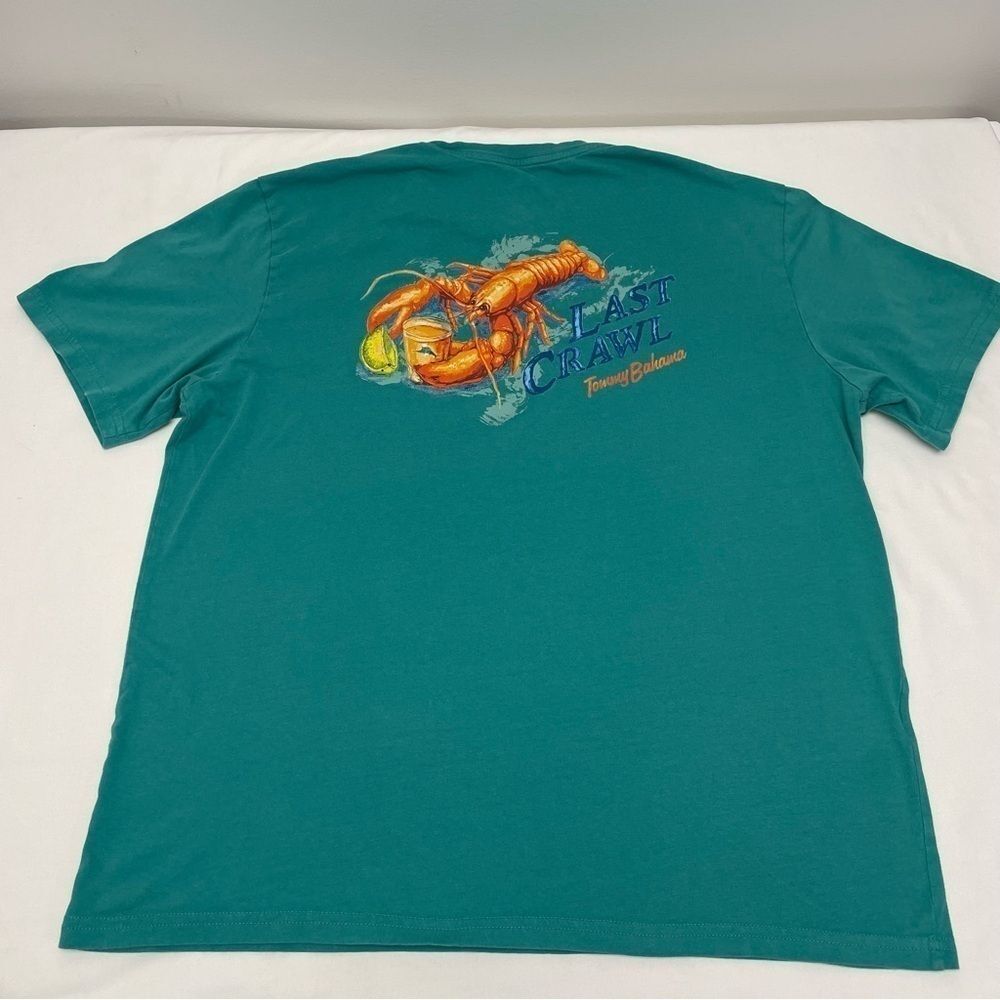 Tommy Bahama Men's T-shirt Turquoise Lobster Swordfish Last Crawl Size Medium